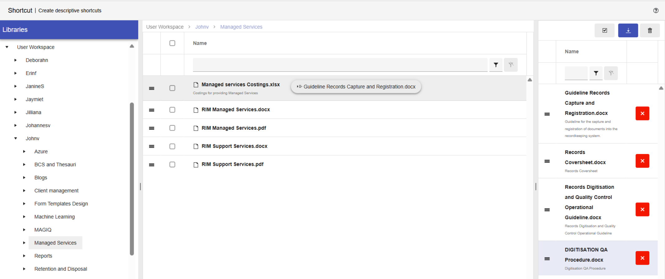 create Shortcut Create Shortcut